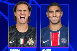 欧冠本周最佳球员候选：索默、阿什拉夫